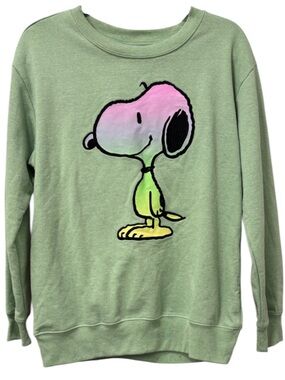 Peanuts Snoopy Ombré Graphic Sweatshirt – Sage Green – Size Large